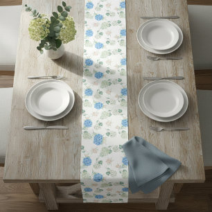 Floral Runner Rug with Hydrangea Design