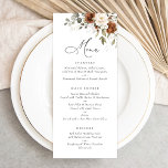 Floral Rust Cream Greenery Eucalyptus Wedding Menu<br><div class="desc">Floral Rust Cream Greenery Eucalyptus Wedding Menu. Elegant Floral White Ivory Wedding Menu</div>