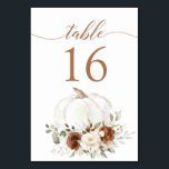Floral Rust Cream Pumpkin Fall Rustic Table Number<br><div class="desc">Floral Rust Cream Pumpkin Fall Rustic Table Number. This floral table number card is perfect for fall weddings,  baby showers,  bridal showers and so much more.</div>