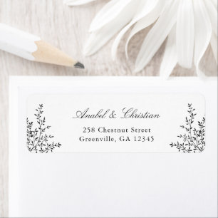 Floral Rust Greenery Cream Return Address Label