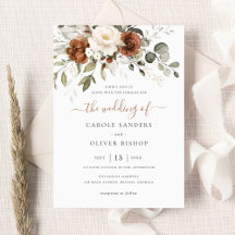 Floral Rust Ivory Cream Greenery Fall Wedding