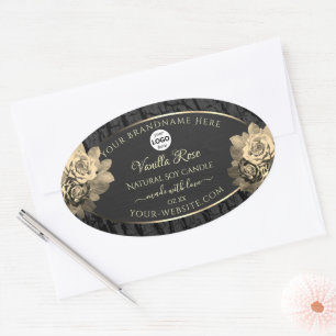 Floral Rustic Black Tree Bark Product Labels Logo