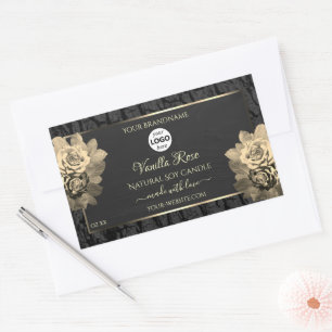 Floral Rustic Black Tree Bark Product Labels Logo