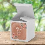 Floral Rustic Bridal Shower Thank You Square Square Sticker<br><div class="desc">This rustic Thank You Bridal Shower square sticker features lovely floral against a brown wood pattern background. They're perfect for a country bridal shower. Use it to seal your envelopes, favour bags or for decoration. Check out other matching rustic bridal shower items including invitations here http://www.zazzle.com/collections/brown_wood_rustic_floral_wedding_collection-119146535042869019?rf=238364477188679314 Personalise it with your...</div>