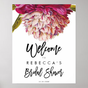 floral rustic bridal shower welcome sign