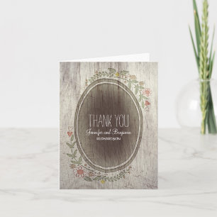 floral rustic country wedding thank you cards