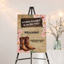Floral Rustic Cowgirl Boots Baby Shower