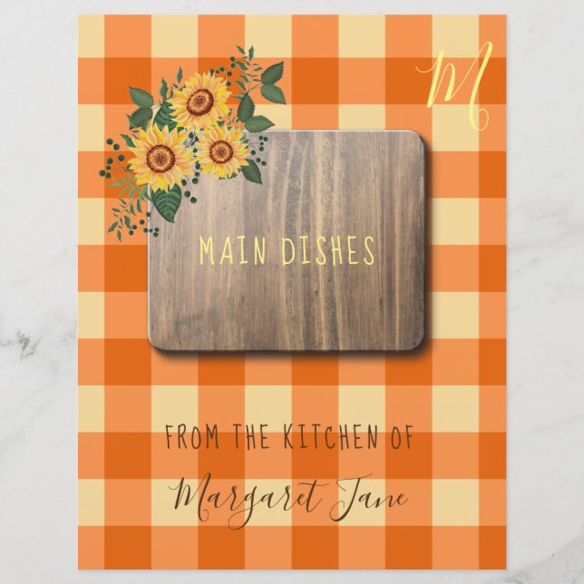 Floral rustic farmhouse recipe organiser divider (Front)