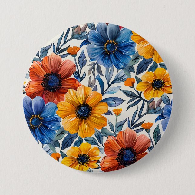  Floral rustic fashion retro pattern 7.5 Cm Round Badge (Front)