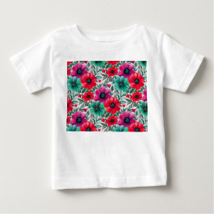  Floral rustic fashion retro pattern Baby T-Shirt