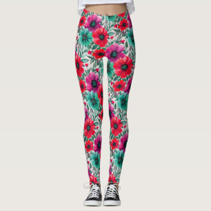  Floral rustic fashion retro pattern Leggings