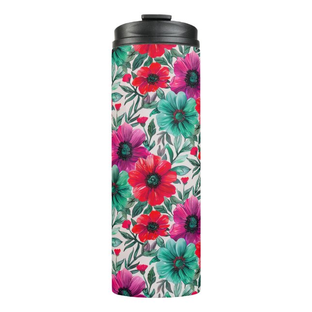  Floral rustic fashion retro pattern Thermal Tumbler (Front)