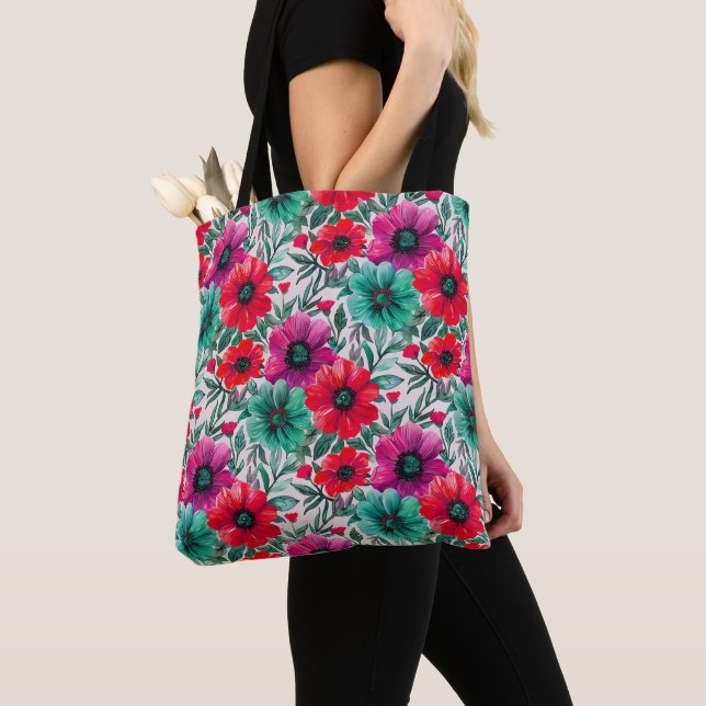  Floral rustic fashion retro pattern Tote Bag (Close Up)