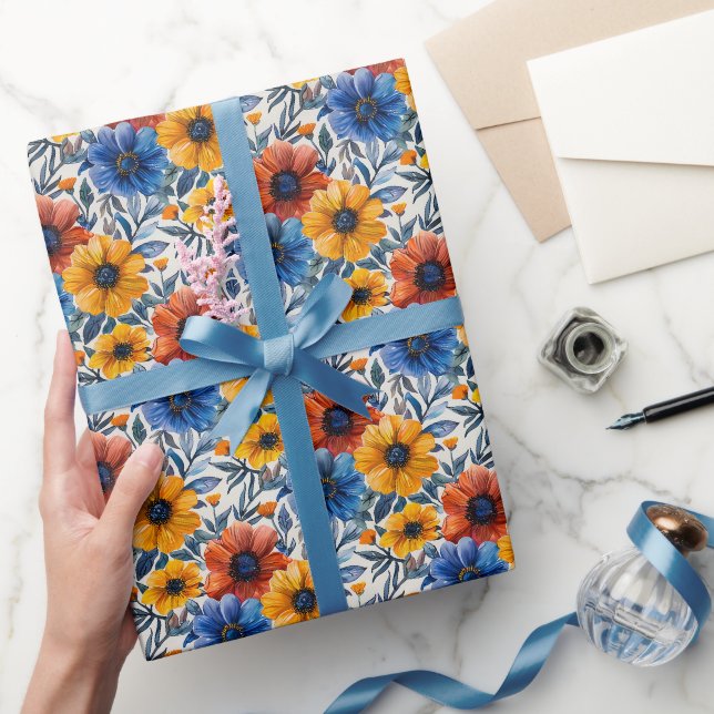 Floral rustic fashion retro pattern Wrapping Paper (Gifting)