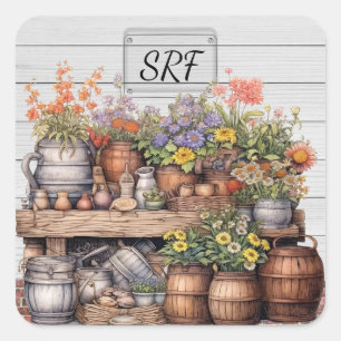 Floral Rustic Garden Sticker Matching Stationery