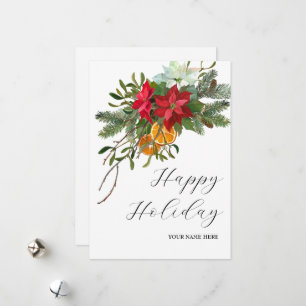 Floral rustic holliday  holiday card