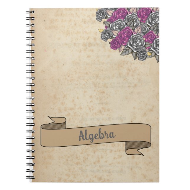 Floral Rustic Inspire School  Notebook (Front)