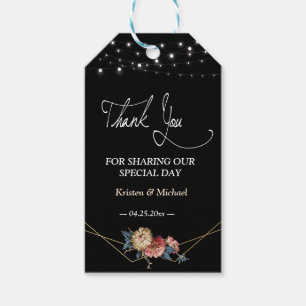 Floral Rustic Magnolia String Lights thank you Gift Tags