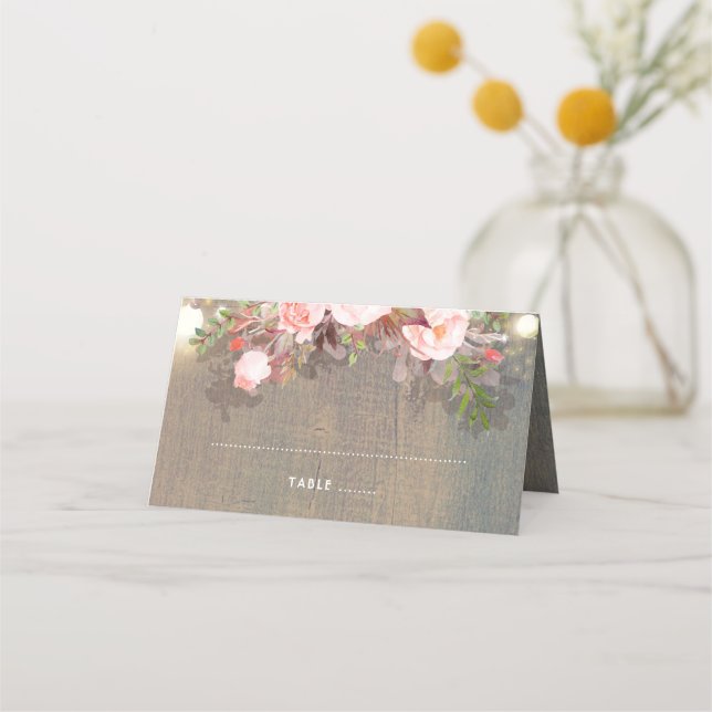 Floral Rustic Place Card (Front)