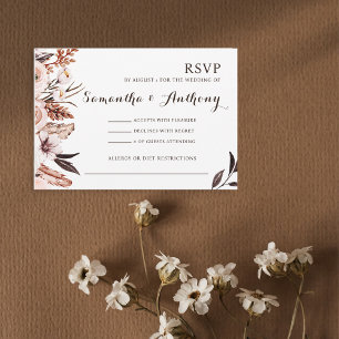 Floral Rustic RSVP Wedding Card