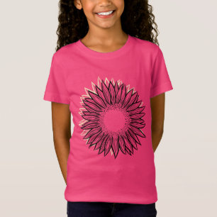 Floral Rustic Sunflower Hand Drawn T-Shirt