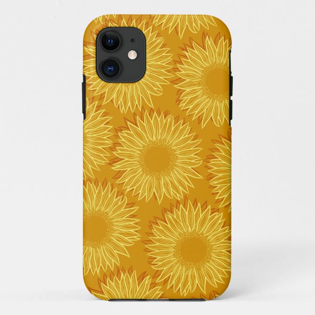 Floral Rustic Sunflower Light Hand Drawn Case-Mate iPhone Case (Back)