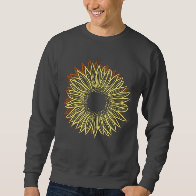 Floral Rustic Sunflower Light Hand Drawn Sweatshirt (Front)