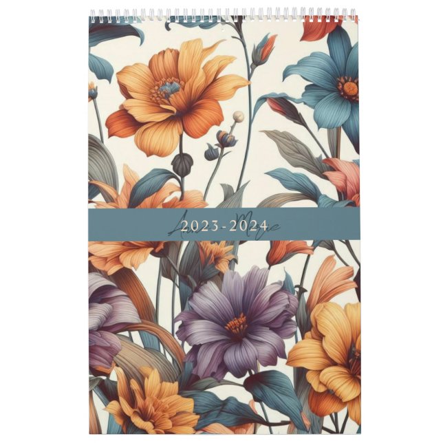 Floral rustic vintage elegant stylish calendar (Cover)