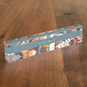Floral rustic vintage elegant stylish nameplate