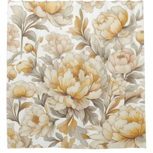 Floral rustic vintage elegant stylish shower curtain (Front)