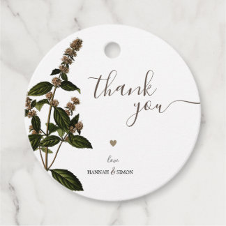 Floral Rustic Vintage Leaves Golden Wedding Favour Tags
