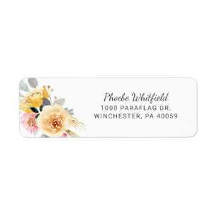 Floral Rustic Watercolor Botanical Return Address