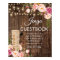 Floral Rustic Wedding Jenga Guest Book Sign