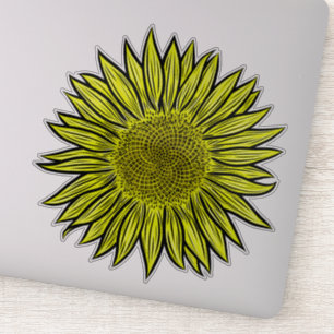 Floral Rustic Yellow Sunflower Hand Drawn