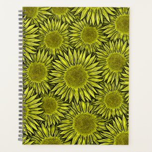 Floral Rustic Yellow Sunflower Hand Drawn Planner