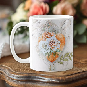 Floral Sacred Heart With Soft Neutrals & Botanical Coffee Mug