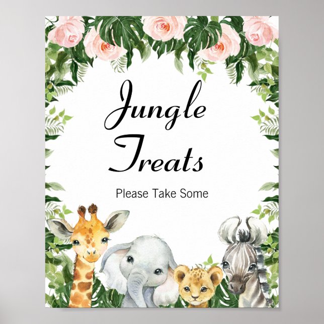 Floral Safari Baby Shower Sign (Front)