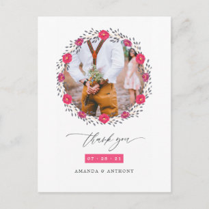 Floral Safari Wedding Thank You Postcard