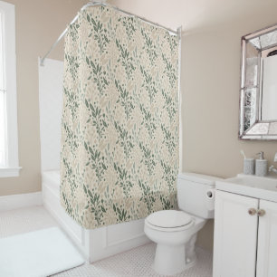 Floral Sage Green Shower Curtain