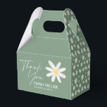 Floral Sage Green Thank You Favour Box<br><div class="desc">Favour Boxes in boho style with daisy floral artwork and sage green colour.
Check out the whole collection: https://www.zazzle.com/collections/sage_green_daisy_flower_baby_shower_collection-119726810998248352</div>