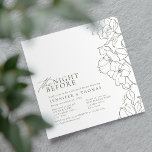 Floral sage green the night before rehearsal invitation<br><div class="desc">Elegant delicate hand drawn flower illustration and modern script typography details, in dark sage green and white colour, simple and romantic. Great the night before floral rehearsal dinner invitations for modern rustic wedding, country garden wedding, and simple boho wedding in summer and winter. Fully customisable with any colours to match...</div>