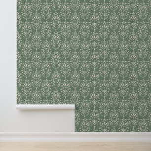 Floral Sage Green Wallpaper