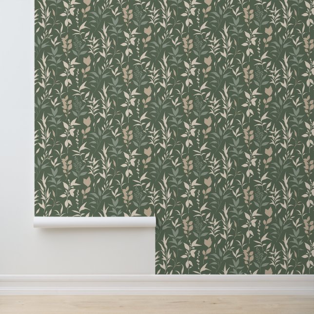 Floral Sage Green Wallpaper (Application)