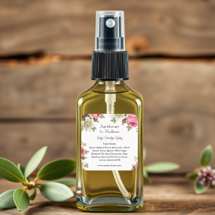 Floral Sage Smudge Spray Bottle Labels