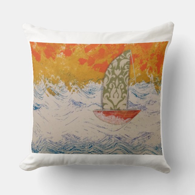 Floral Sail Throw Pillow (Front)