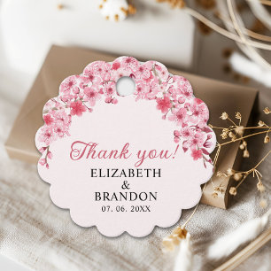 Floral Sakura Wedding – Blush and Cherry Design Favour Tags