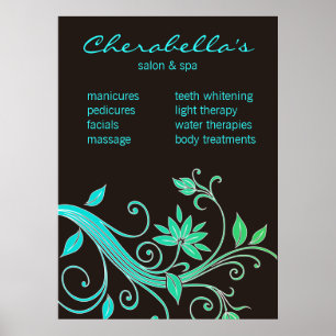 Floral Salon Spa Poster Trendy Elegant BG