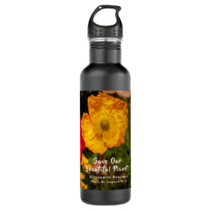 Floral Save Our Planet Flowers Nature Personalize 710 Ml Water Bottle