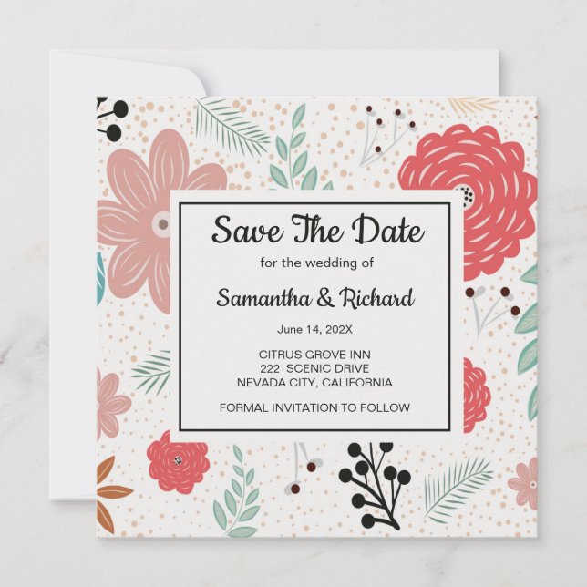 Floral Save The Date (Front)