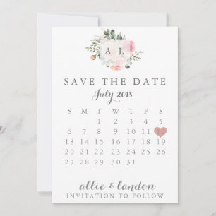 Floral Save The Date Calendar